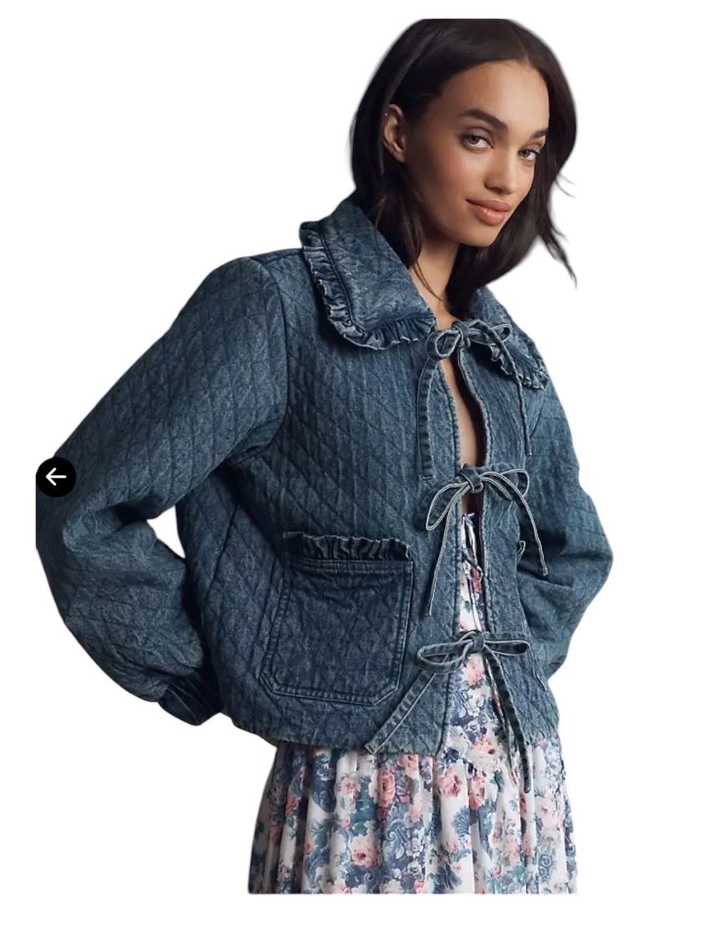 AVEC LES FILLES ANTHROPOLOGIE The Maura Bow-Tie Denim Jacket